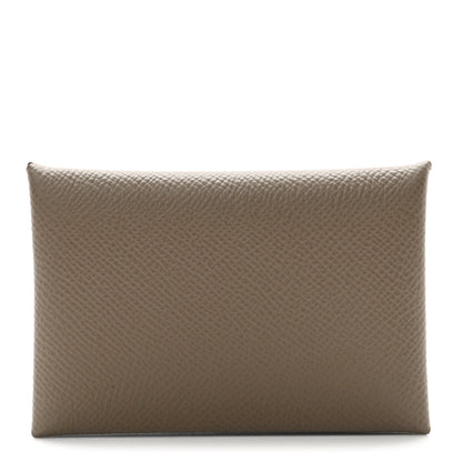 Hermes Epsom Calvi Card Case Etoupe 1 of 8