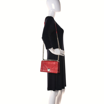Christian Dior Lizard Medium Diorama Flap Bag Red 2 of 9