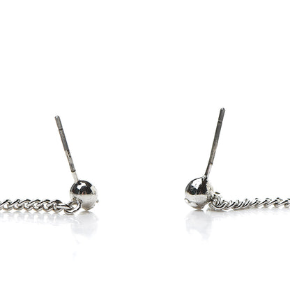Chanel Baguette Crystal CC Drop Earrings Silver 4 of 5