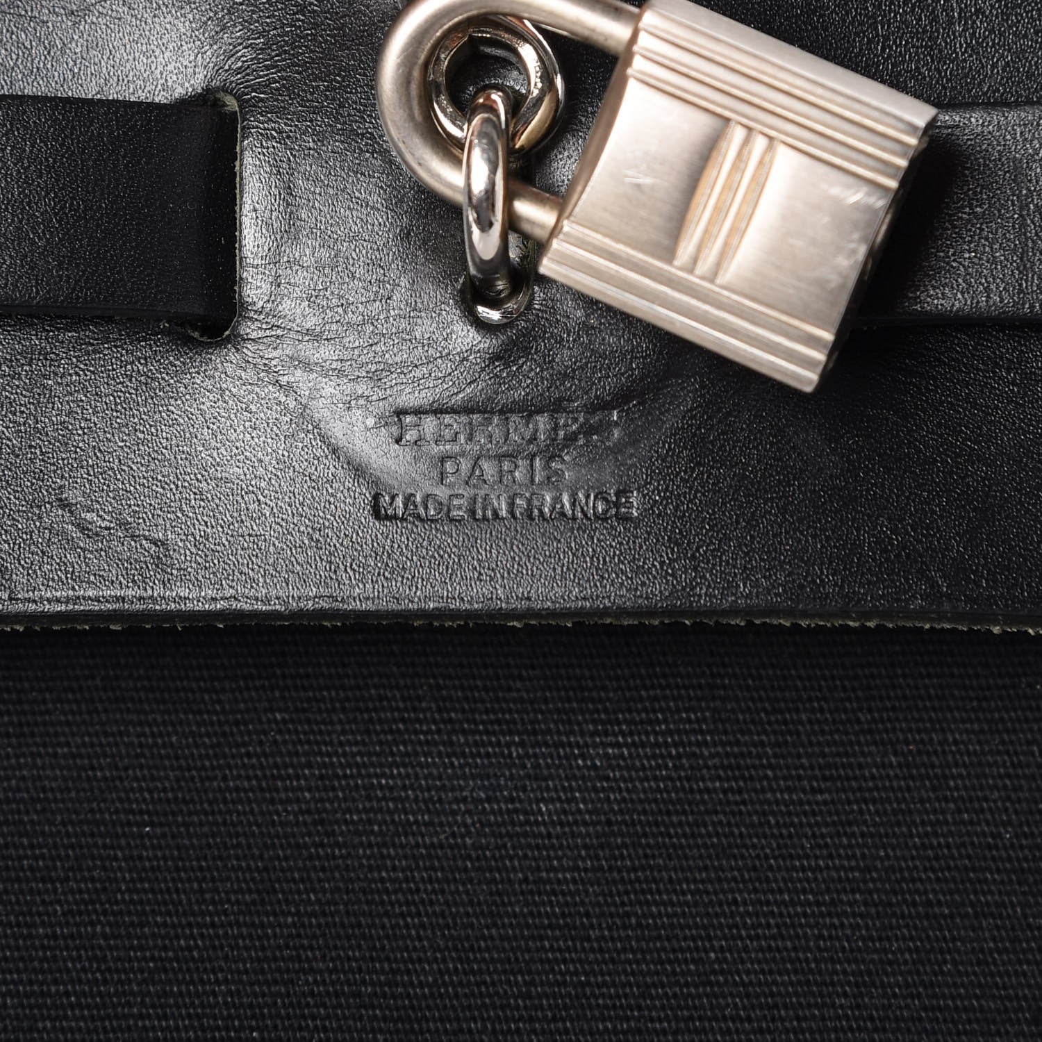 Hermes Toile Vache Calfskin Herbag 30 PM Natural Black 8 of 10