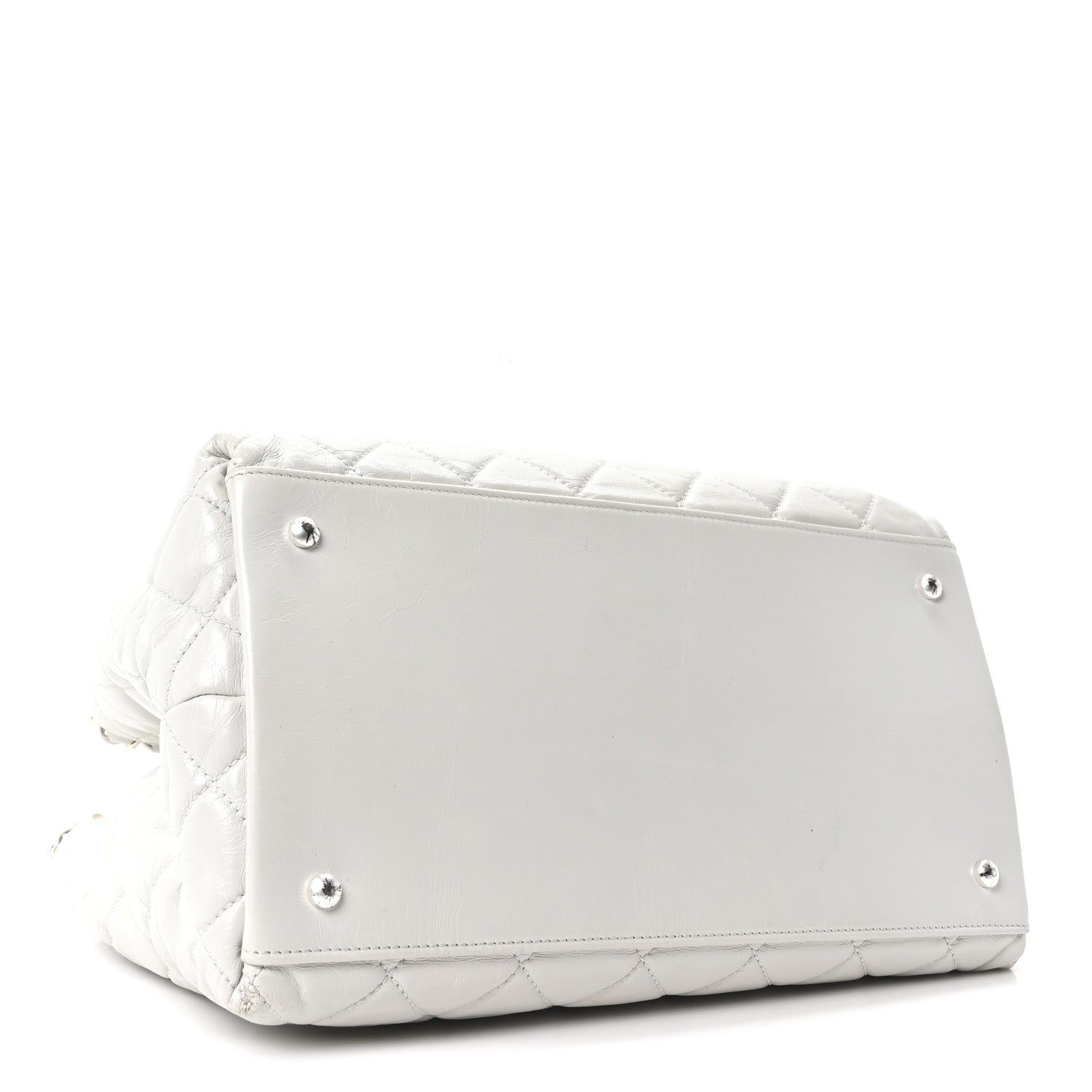 Chanel Glazed Calfskin Quilted Small Chain Me Tote Dark White 4 of 10