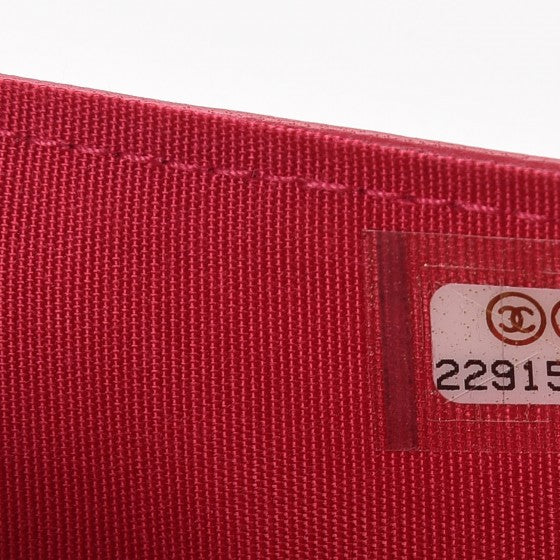 Chanel Lambskin Quilted Compact Boy Wallet Fuchsia 8 of 9