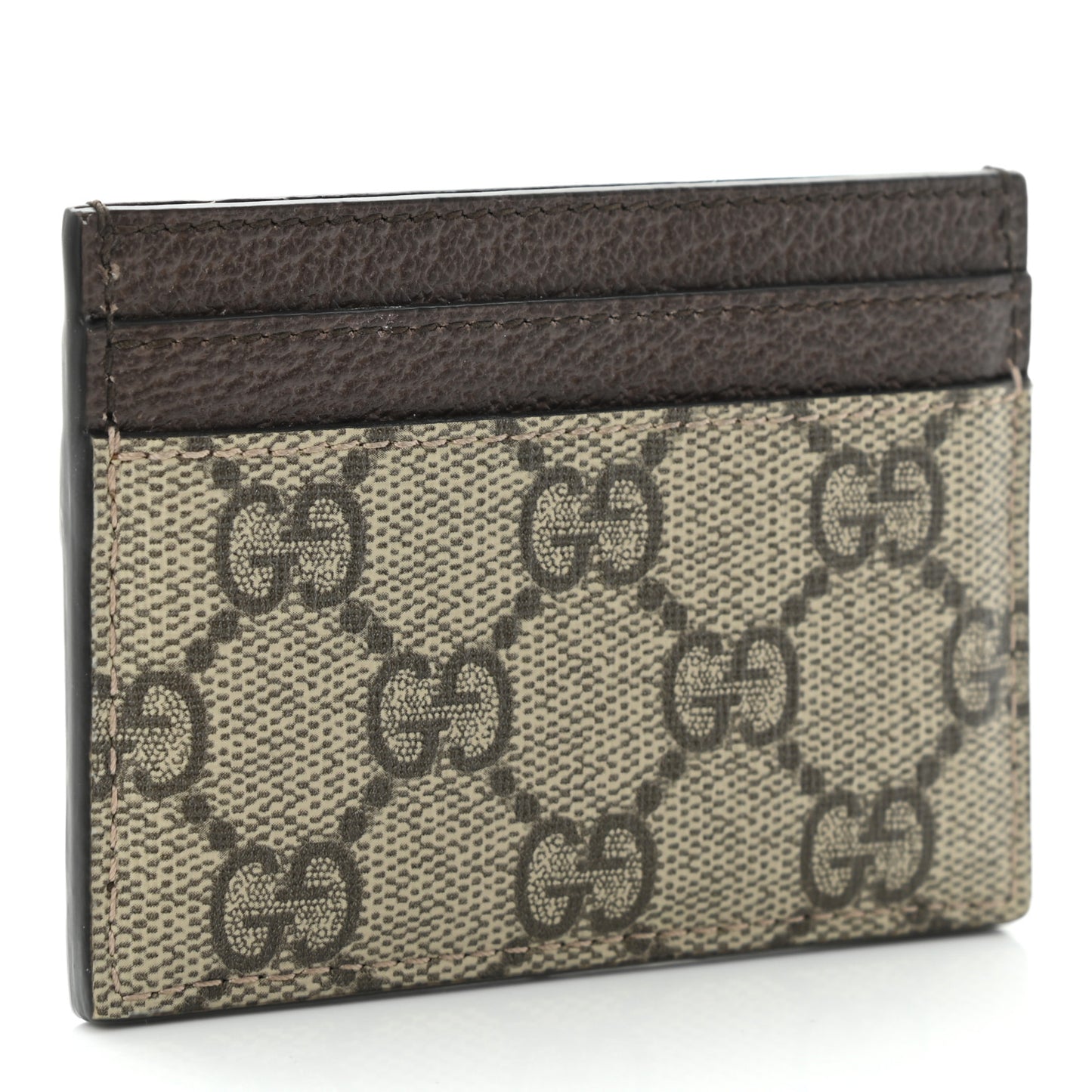 GG Supreme Monogram Ophidia Card Holder Brown