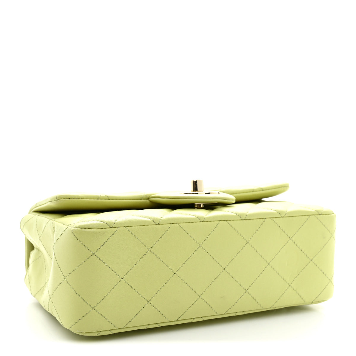 Chanel Lambskin Quilted Mini Rectangular Flap Light Green 4 of 12