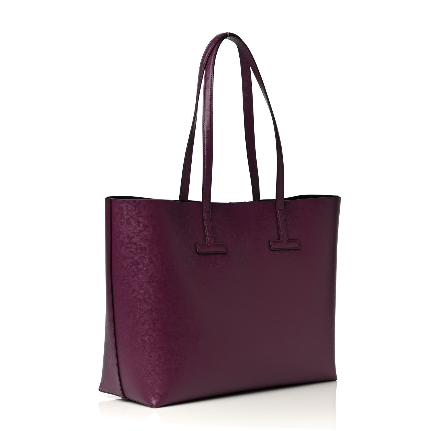 Tom Ford Grained Calfskin Small T Tote Bordeaux 3 of 12