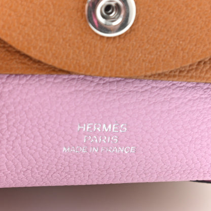 Hermes Chevre Mysore Bastia Verso Coin Purse Caramel Mauve Sylvestre 6 of 8