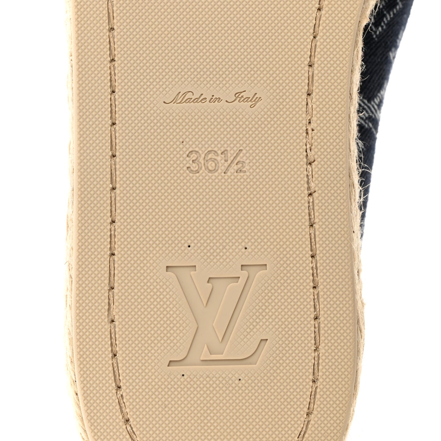 Monogram Denim Starboard Espadrille Flats 36.5 Dark Blue