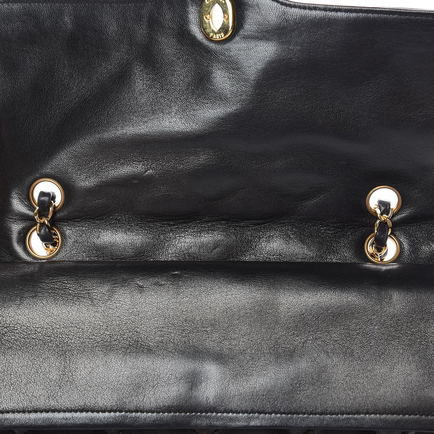 Chanel Lambskin Quilted Medium Double Flap Black 10 of 22