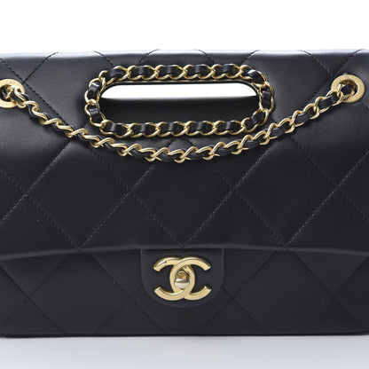 Chanel Lambskin Small Chain Handle Flap Bag Black 8 of 11