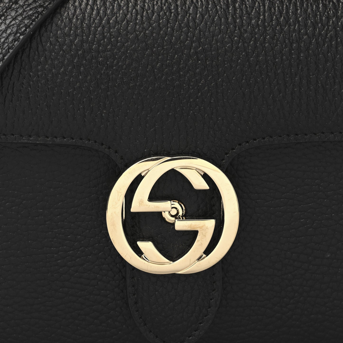 Dollar Calfskin Small Interlocking G Shoulder Bag Black