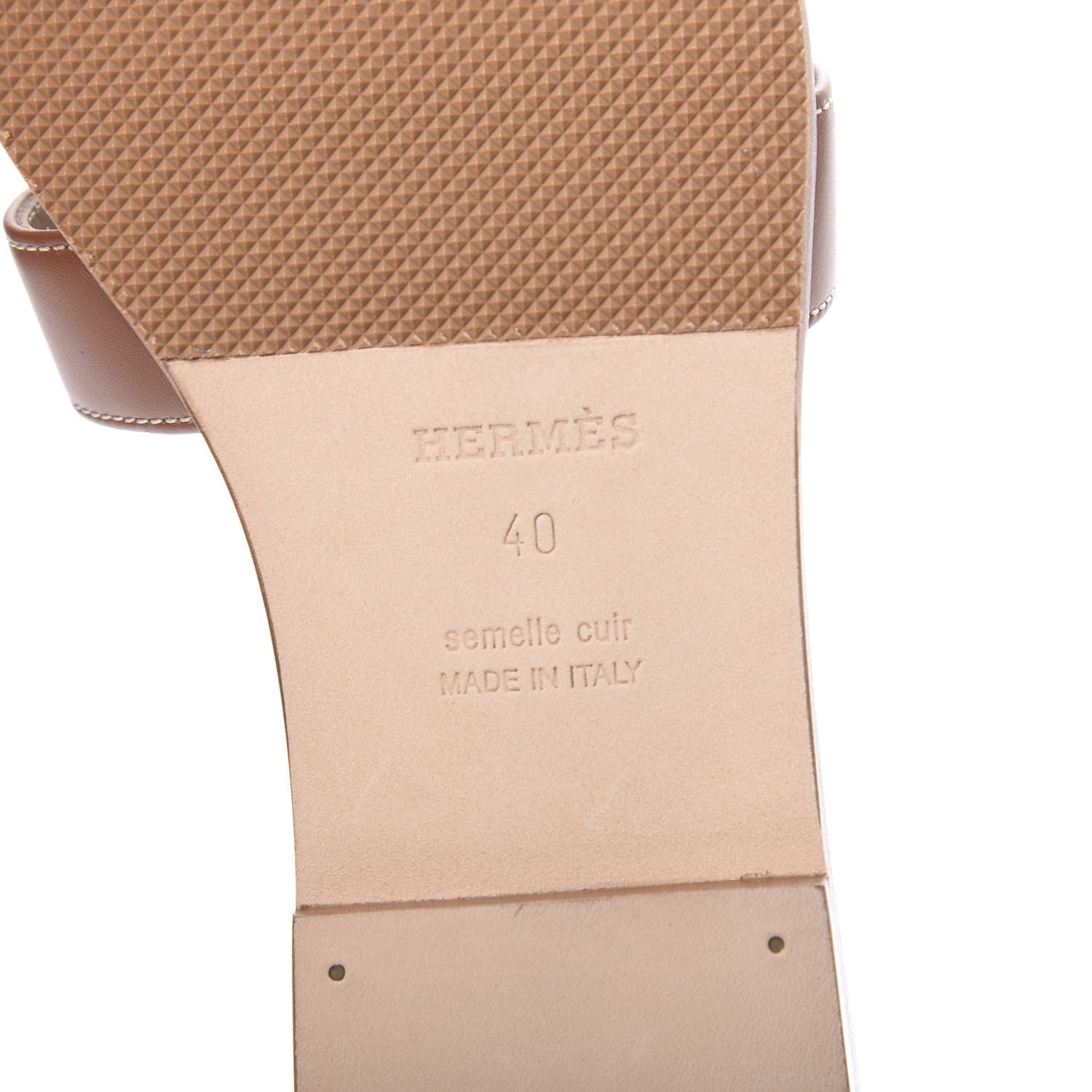 Hermes Box Calfskin Oran Sandals 40 Gold 8 of 11