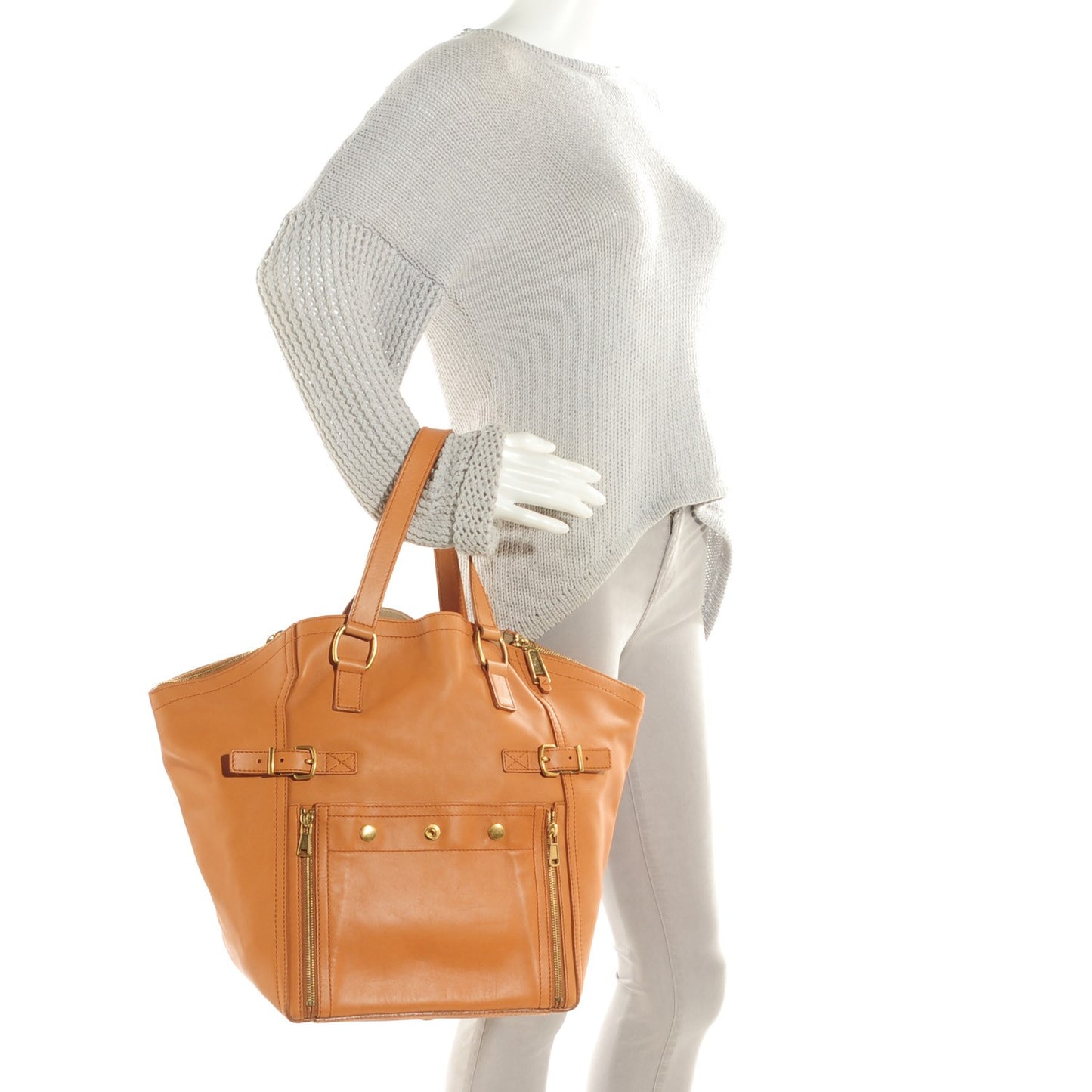Calfskin Large Downtown Tote Camel