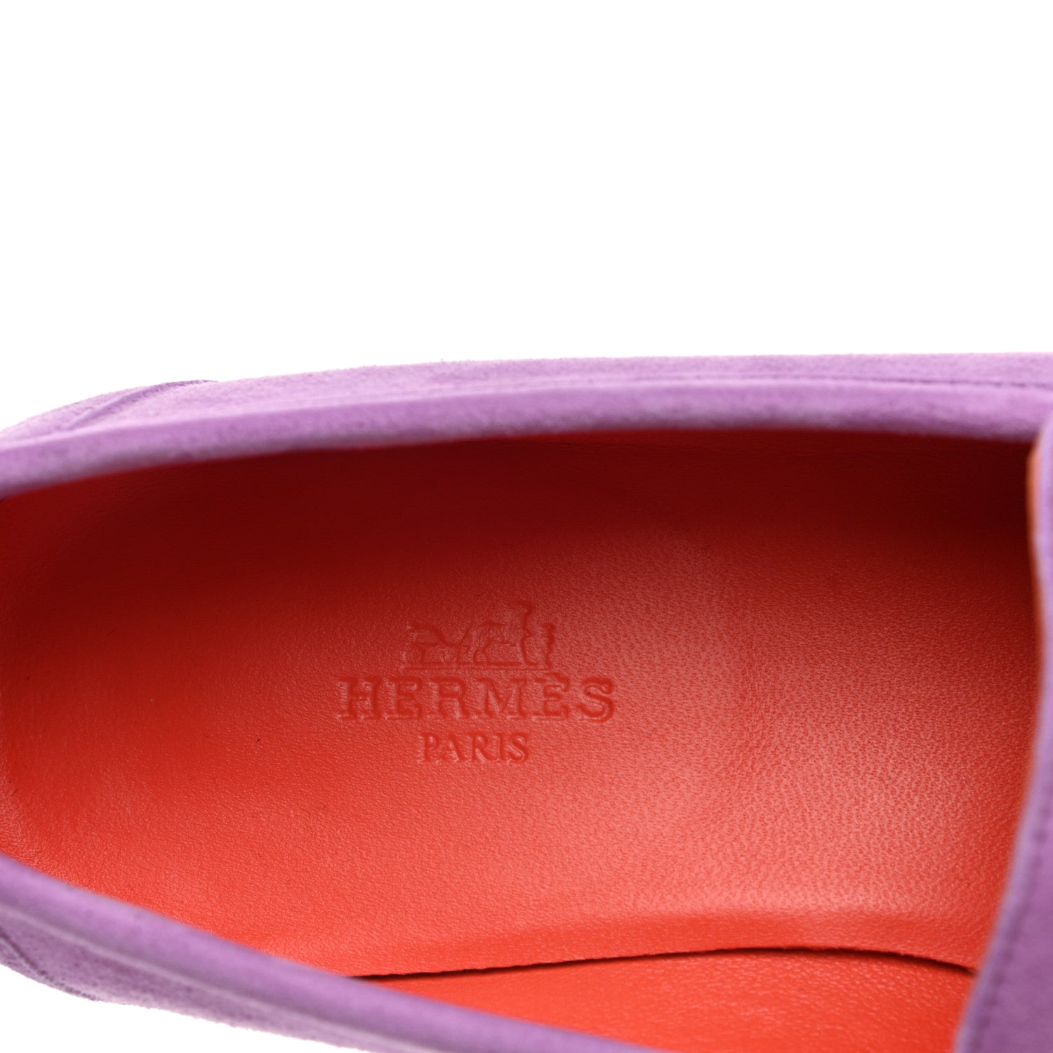 Hermes Suede Goatskin Womens Royal Loafers 39 Violet Parme 7 of 10