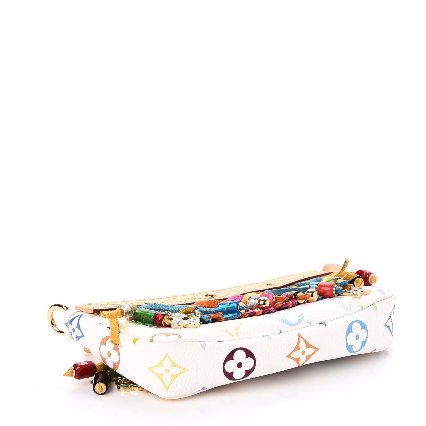Monogram Multicolor Fringe Pochette Accessories White