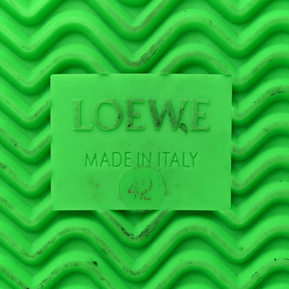 Loewe Suede Nylon Flow Runner Sneakers 42 Black Neon Green 6 of 11