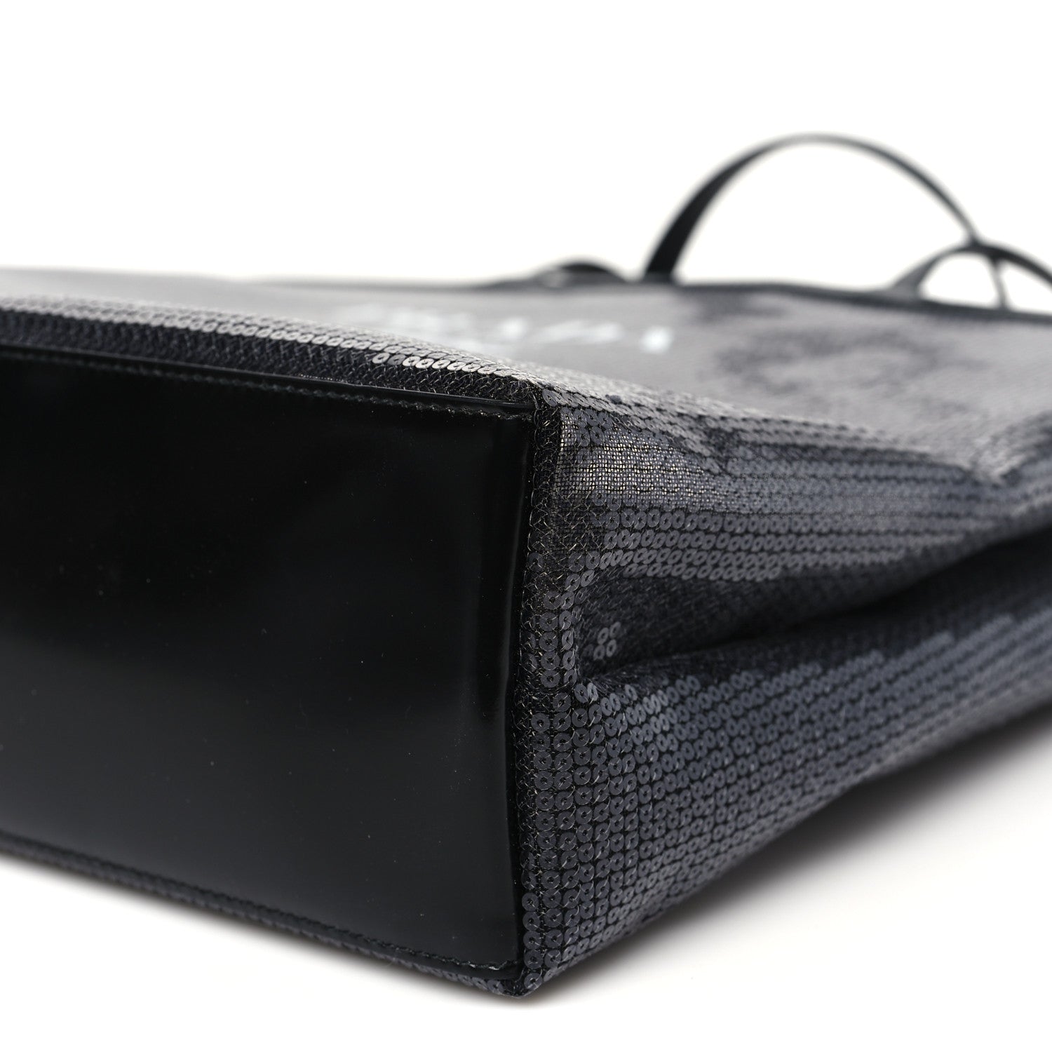 Prada Mesh Sequin Spazzolato Logo Tote Black 10 of 11