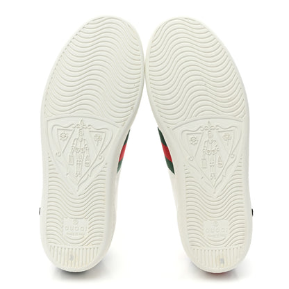 Gucci Calfskin Web Floral Embroidered Womens Ace Sneakers 35 White 6 of 10