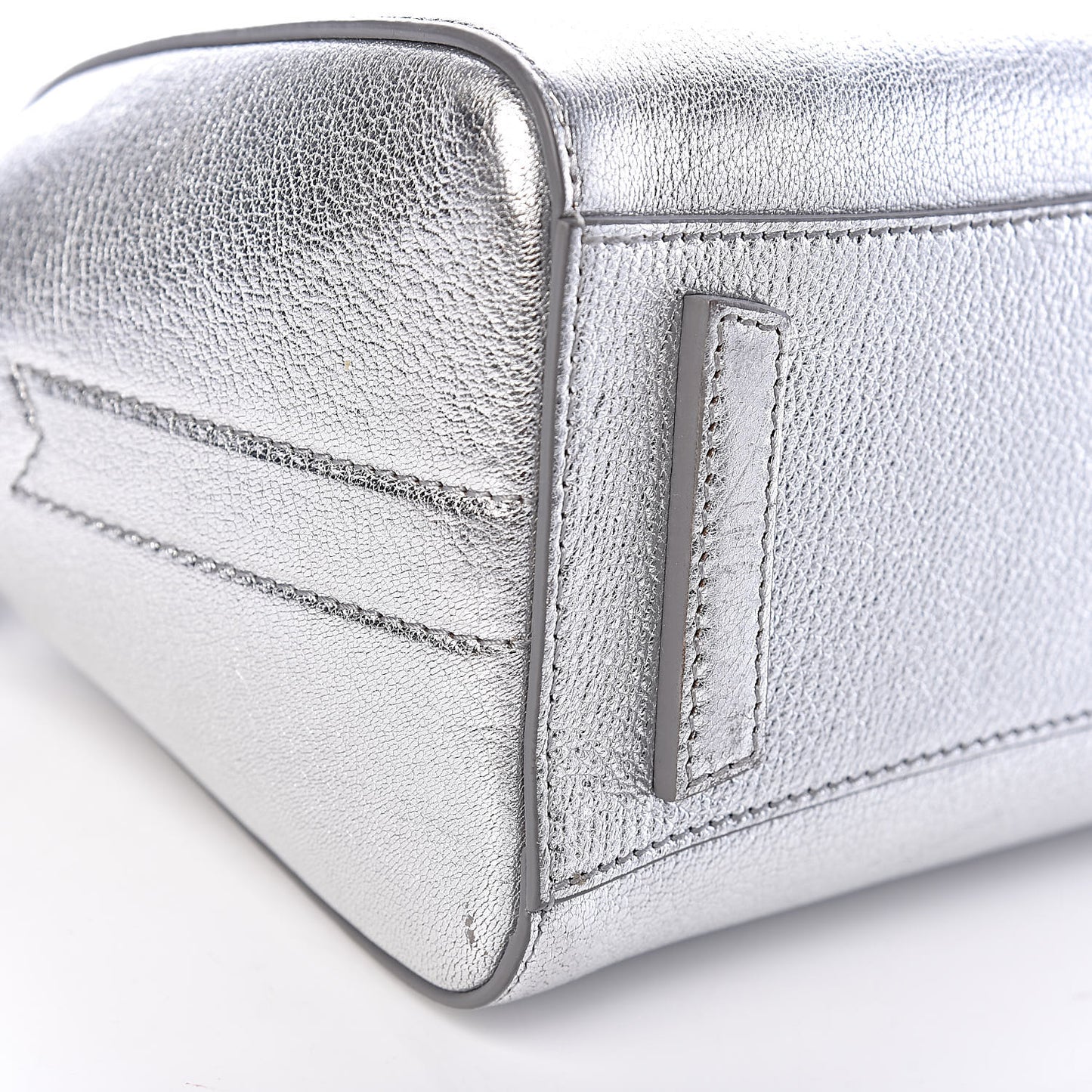 Metallic Sugar Goatskin Mini Antigona Silver