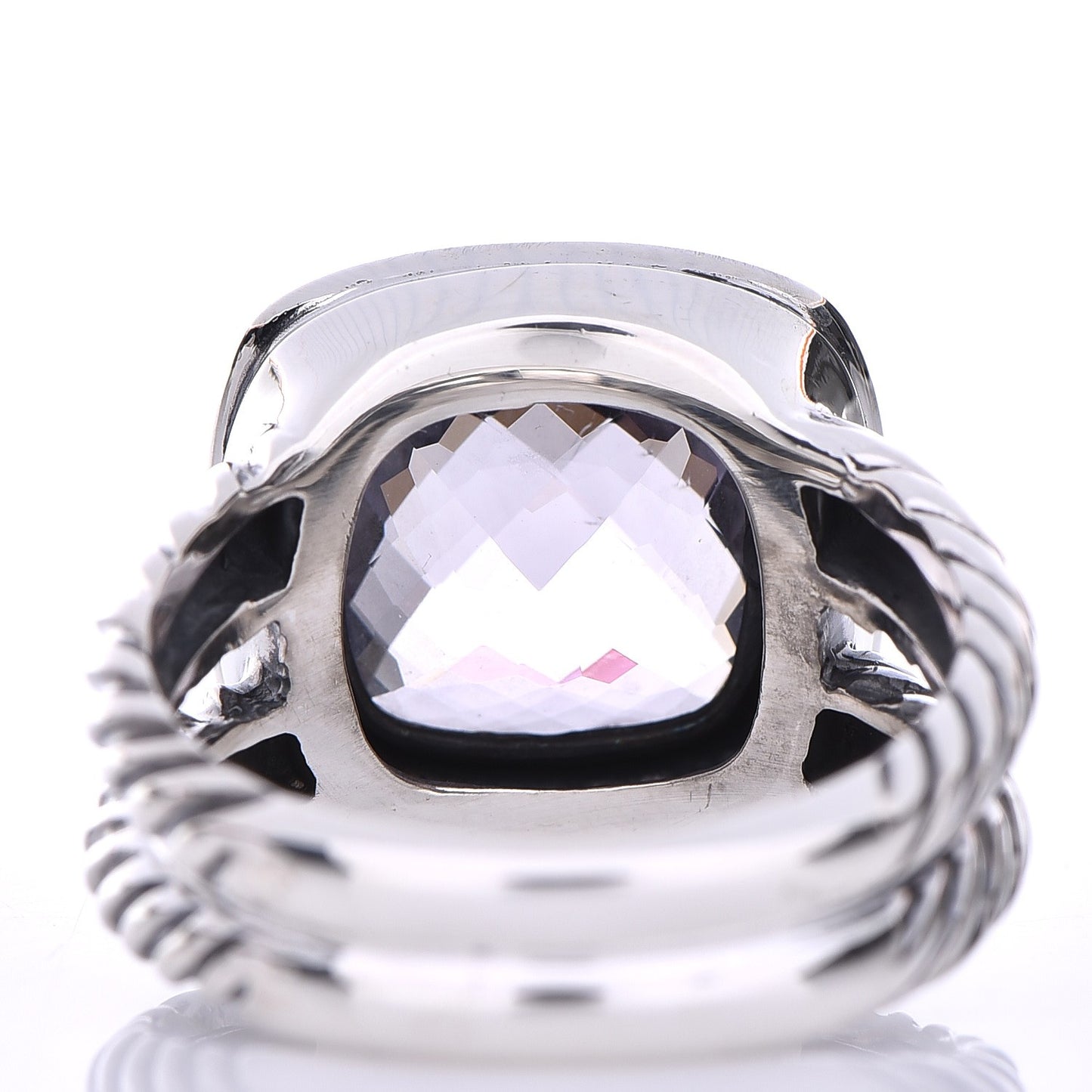 Sterling Silver Diamond Morganite 11mm Albion Ring 56 7.75