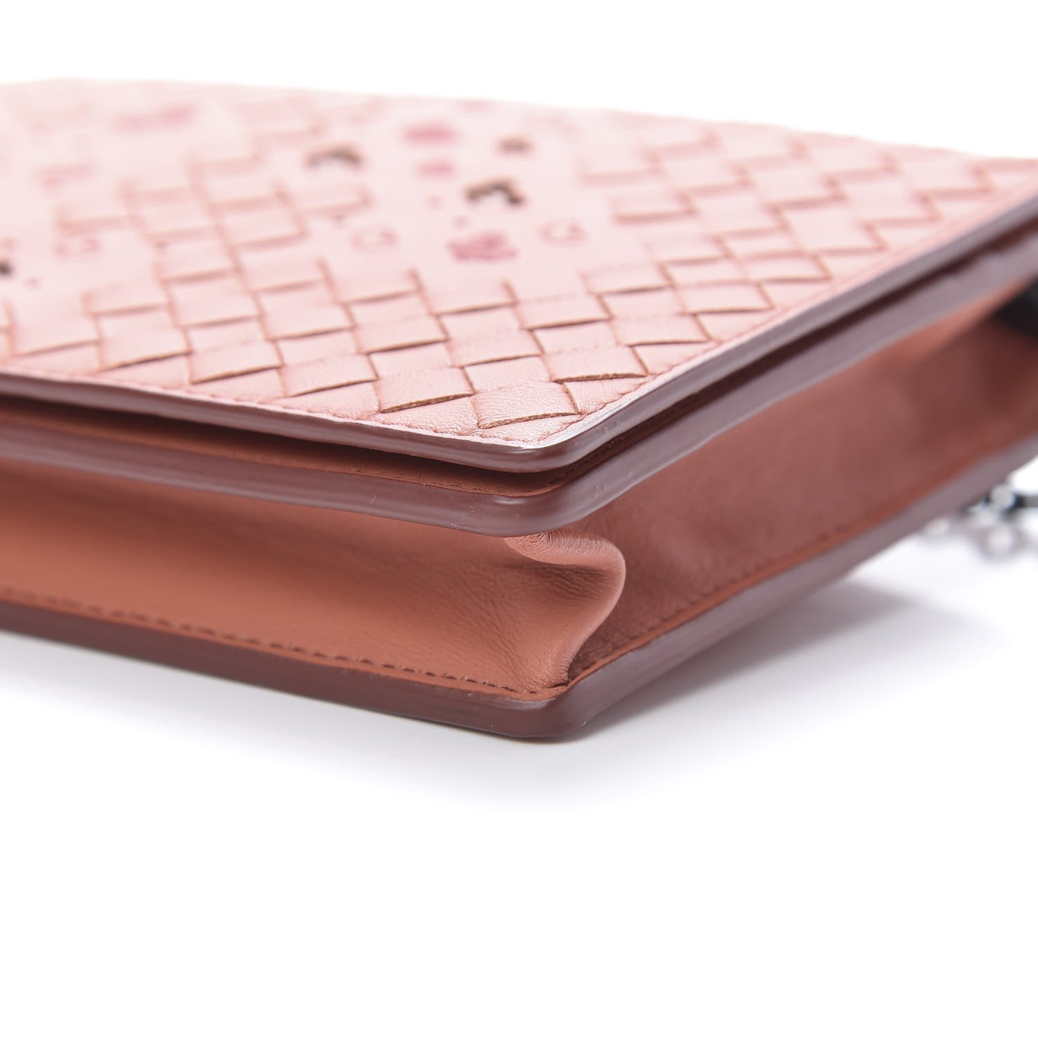 Bottega Veneta Nappa Ayers Intrecciato Butterfly Chain Wallet Corallo 10 of 11