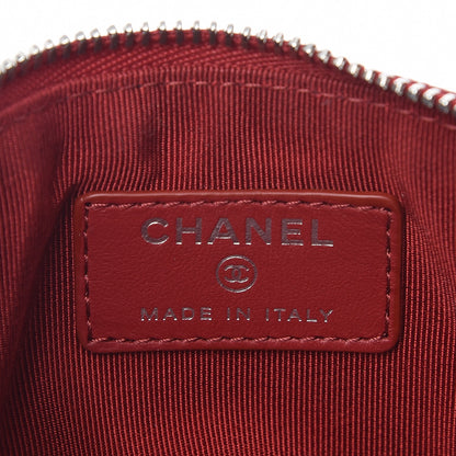 Chanel Caviar Quilted Small Cosmetic Case Dark Red 6 of 8