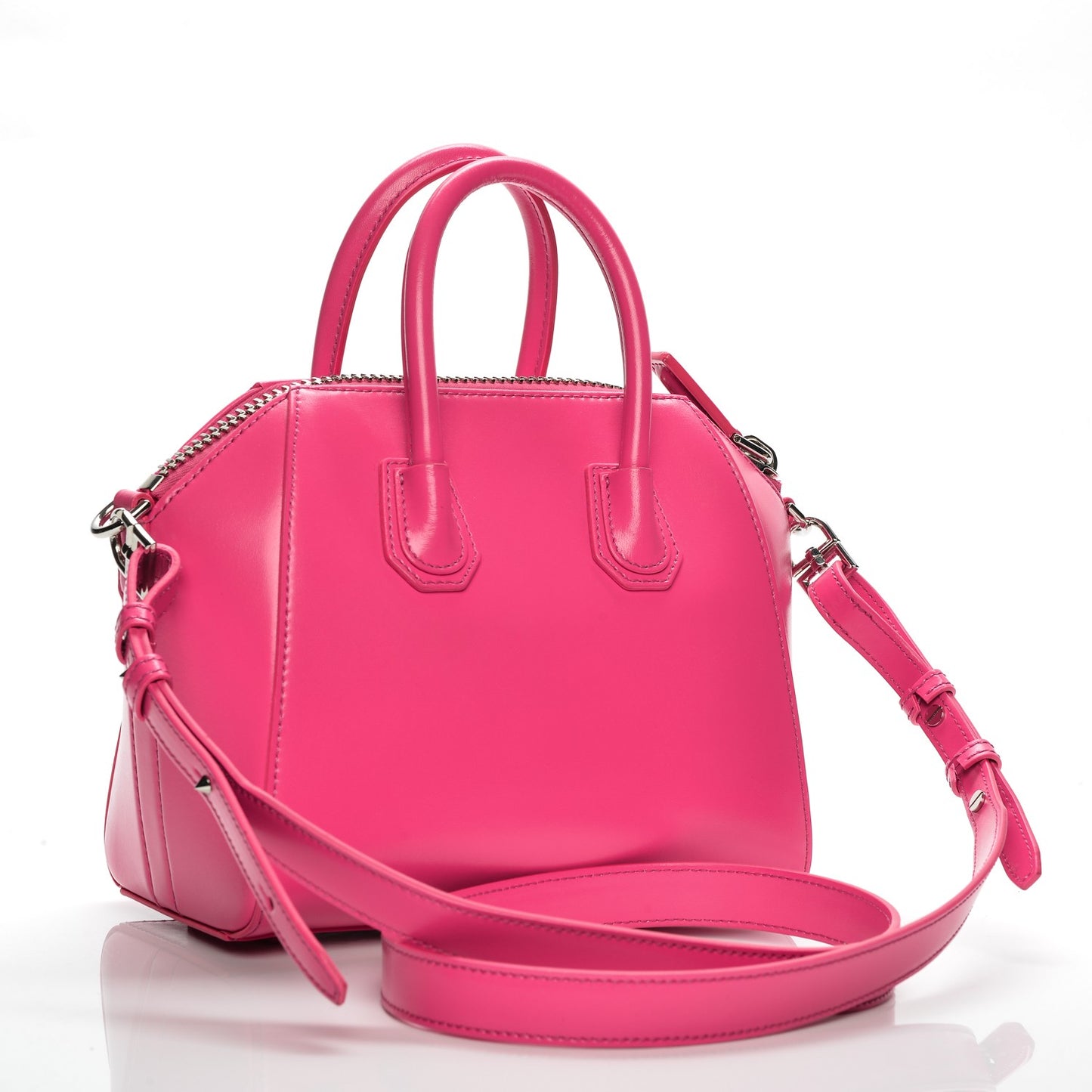 Shiny Lord Calfskin Mini Antigona Shocking Pink
