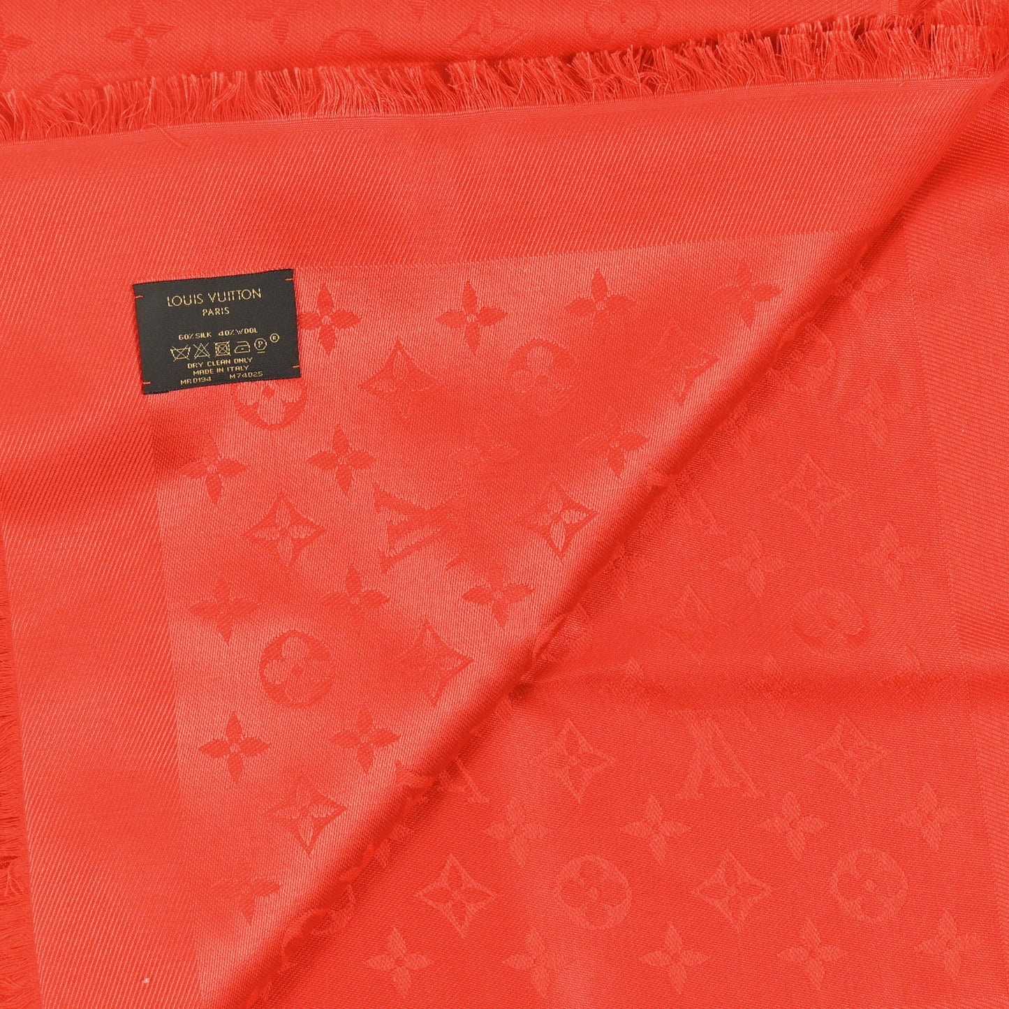 Silk Wool Monogram Shawl Pomme D'Amour