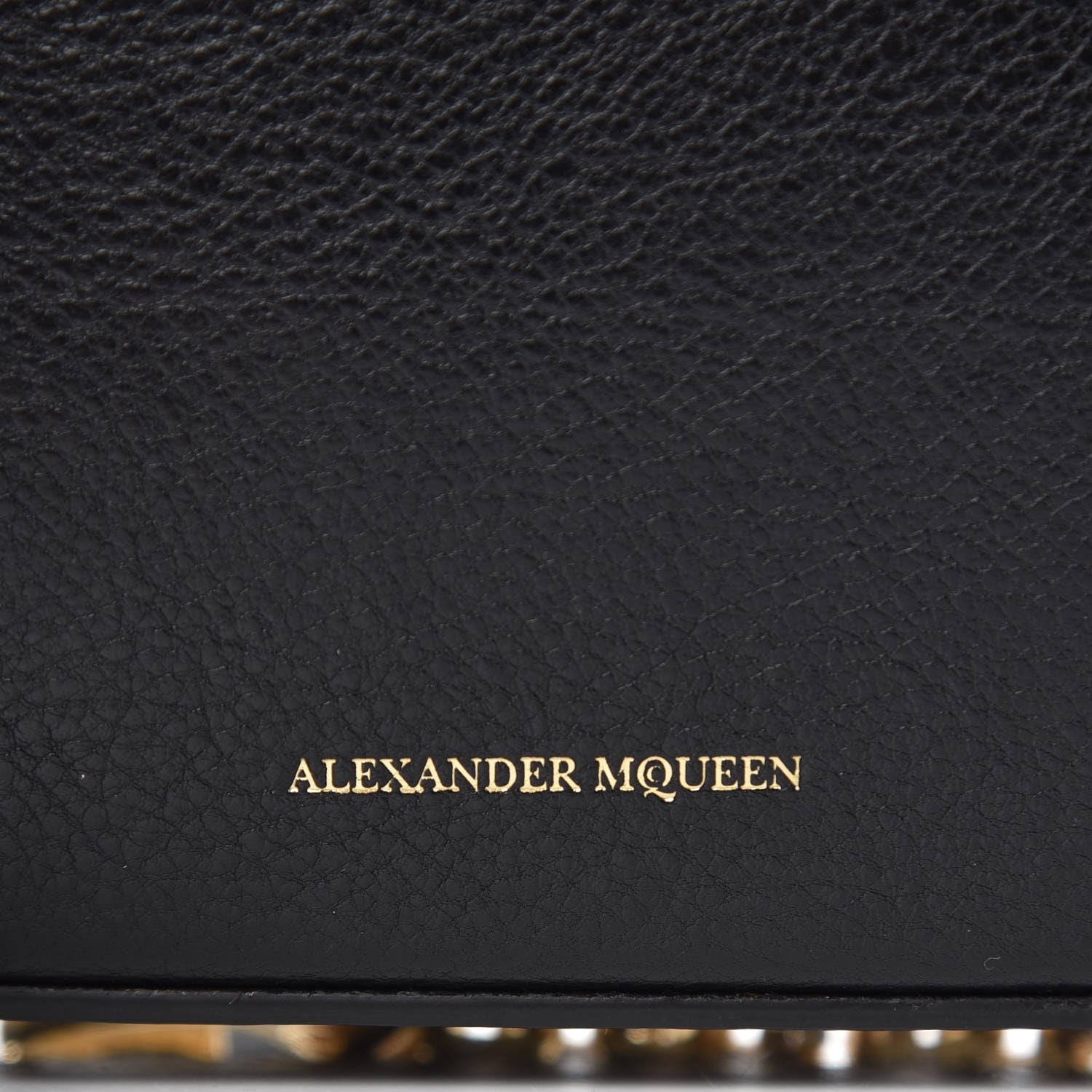 Alexander McQueen Grained Calfskin Studded Box Shoulder Bag 16 Black 16 of 16