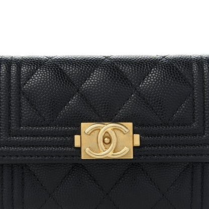 Chanel Caviar Quilted Boy Flap Card Holder Black 11 of 12