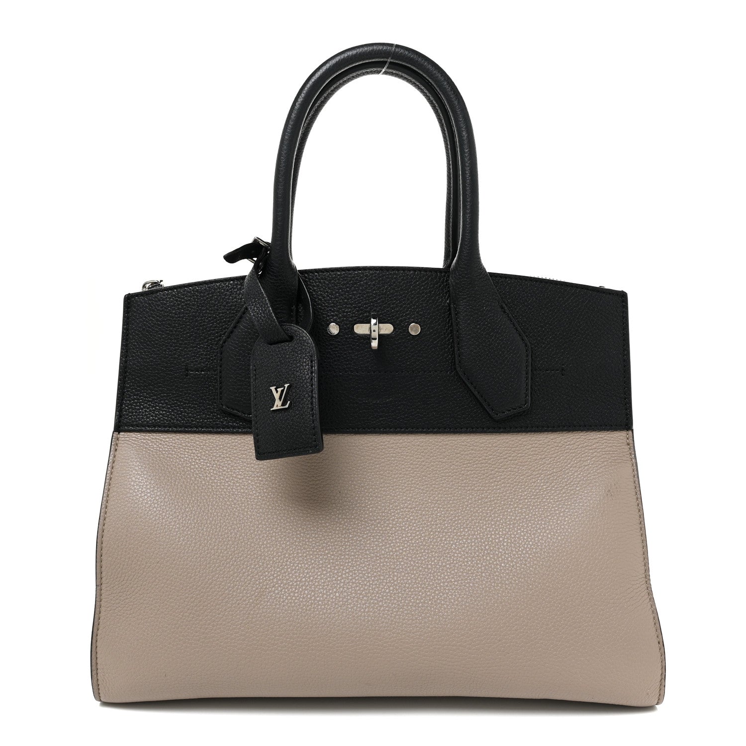 Louis Vuitton Taurillon City Steamer MM Black Beige 1 of 22
