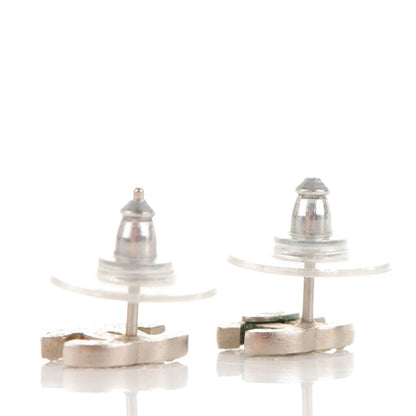 Chanel Crystal Timeless CC Earrings Silver 4 of 5