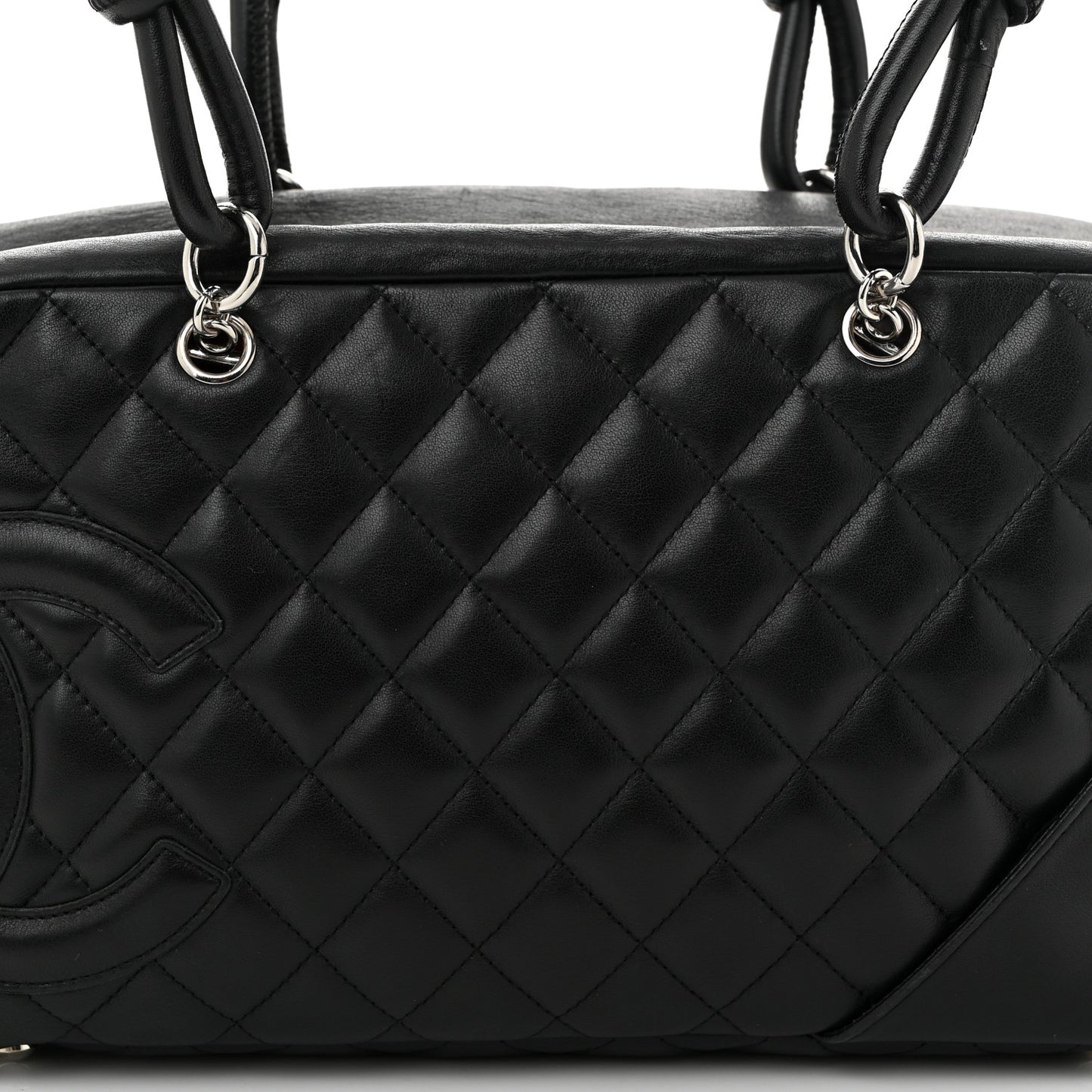 Calfskin Quilted Large Cambon Bowler Black