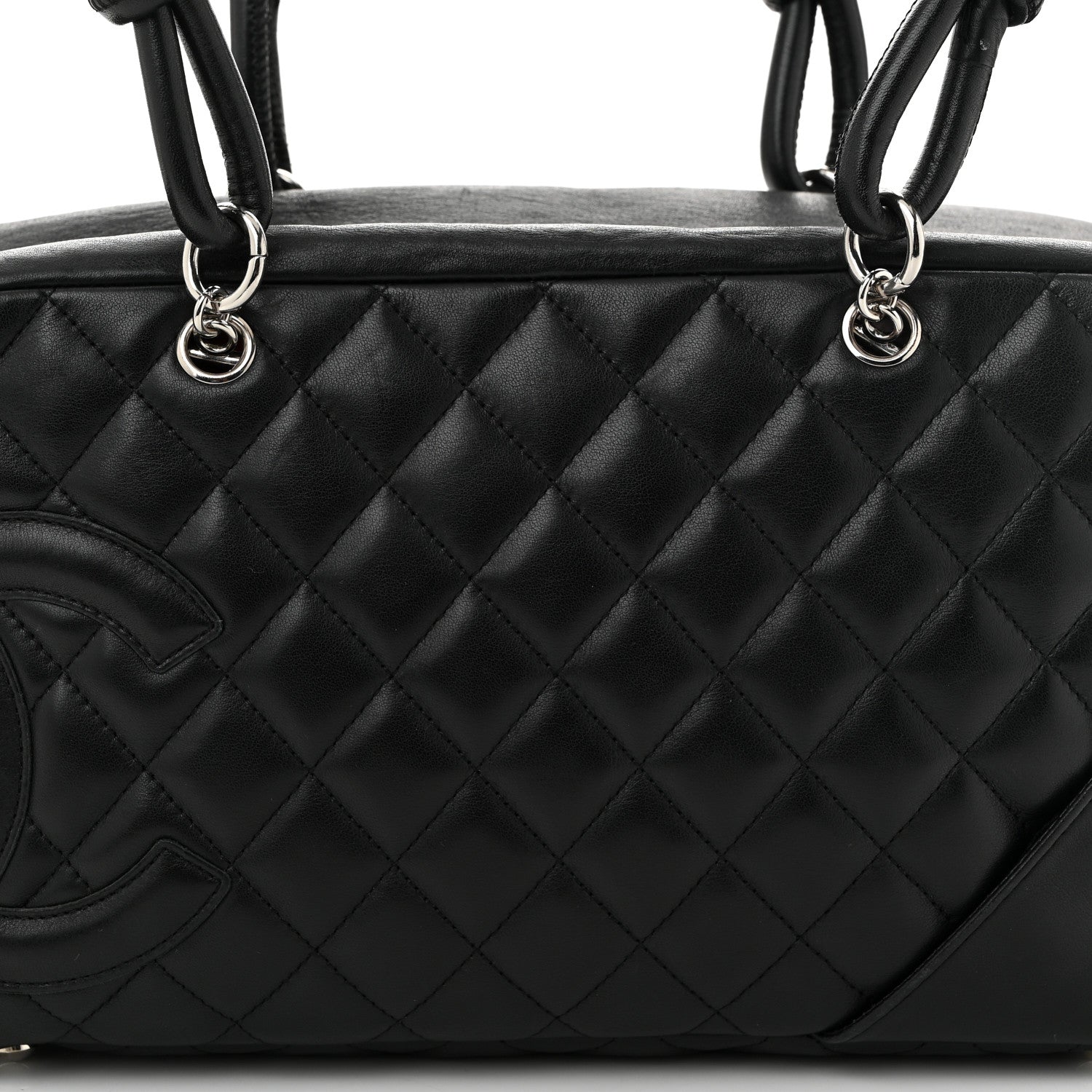 Chanel Calfskin Quilted Large Cambon Bowler Black 8 of 11