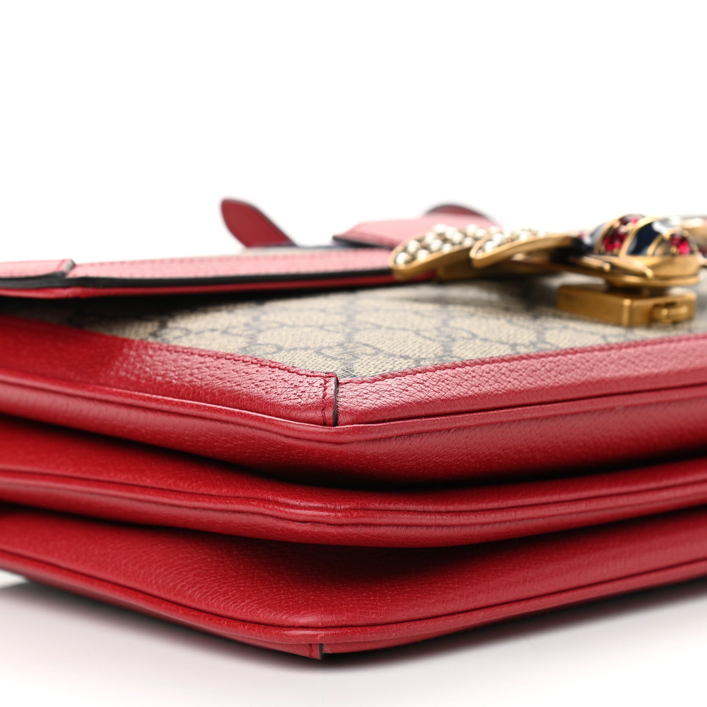 GG Supreme Monogram Medium Queen Margaret Shoulder Bag Red