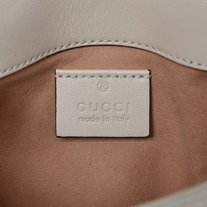 Gucci Calfskin Matelasse Super Mini GG Marmont Shoulder Bag White 13 of 15