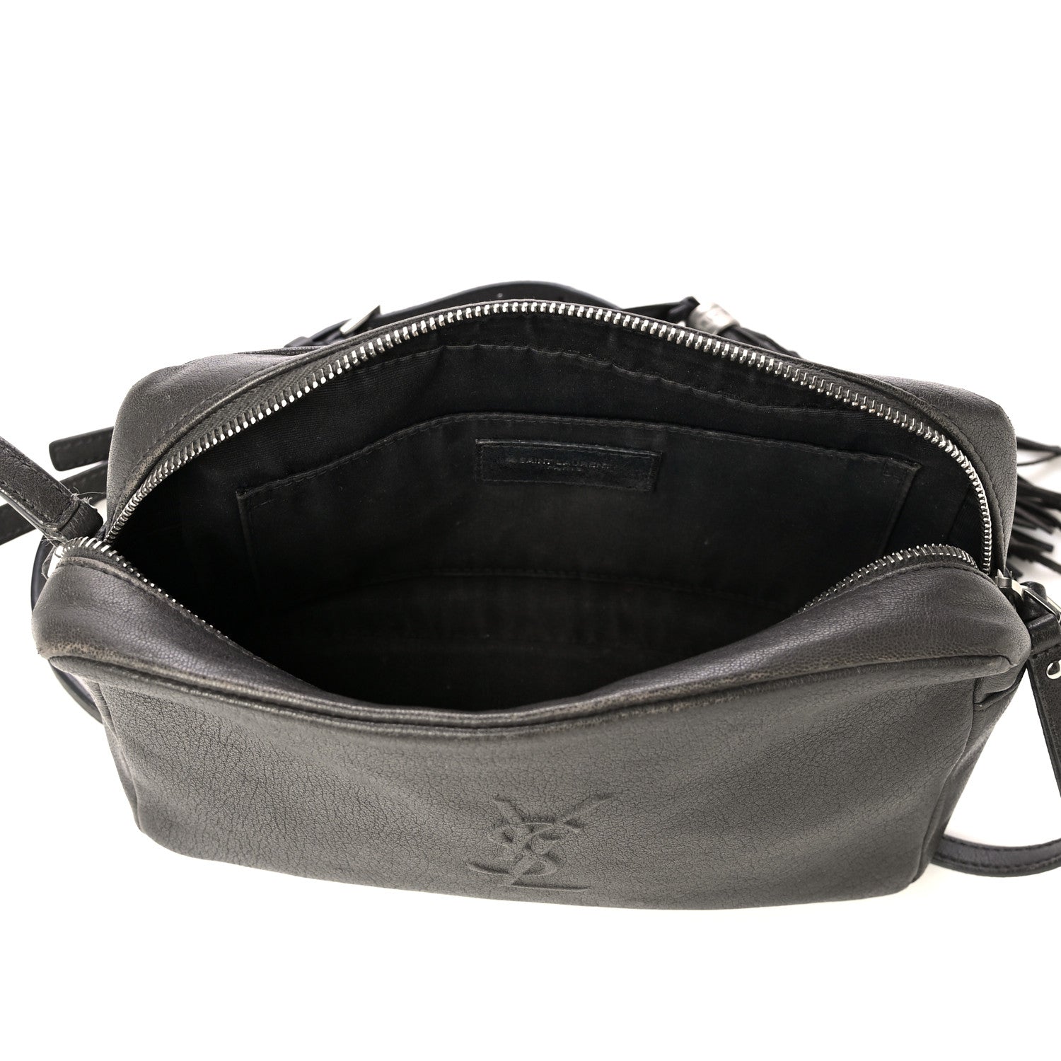 Saint Laurent Lambskin Monogram Small Lou Camera Bag Asphalt 4 of 8
