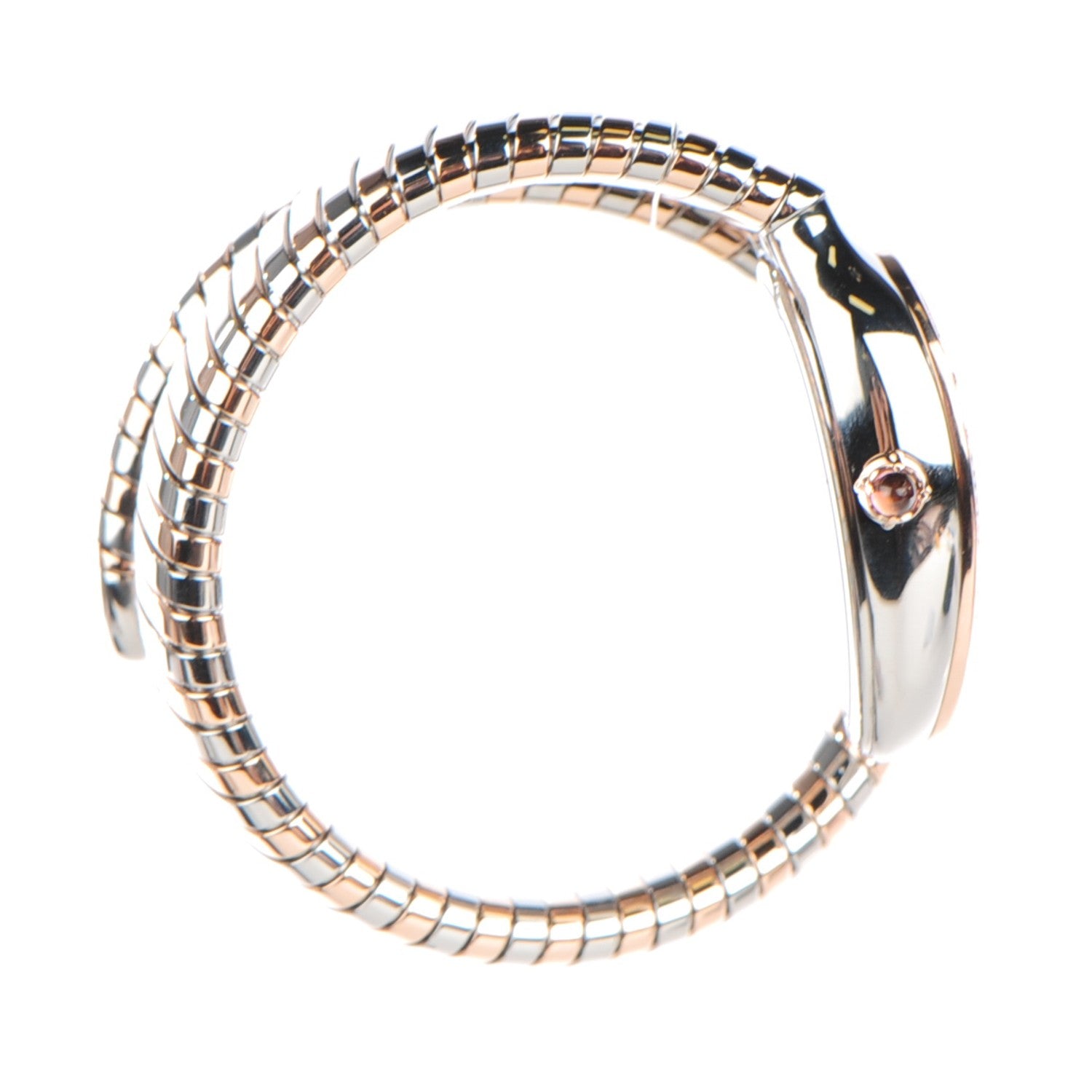Bulgari Stainless Steel 18K Rose Gold Diamond Bezel 35mm Serpenti Tubogas Quartz Watch Black 4 of 6