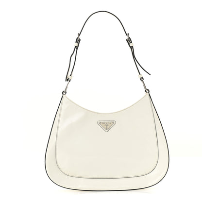 Prada Spazzolato Cleo Adjustable Strap Shoulder Bag White 1 of 16