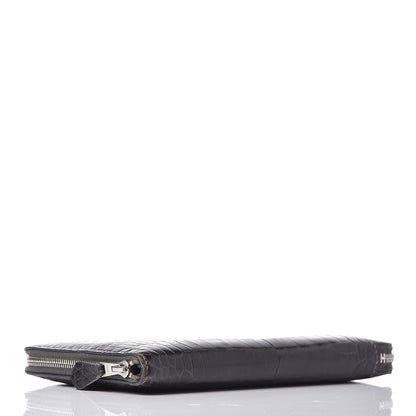 Hermes Shiny Alligator Azap Wallet Graphite 4 of 10