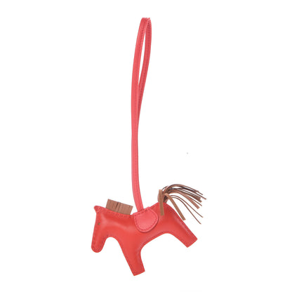 Hermes Milo Lambskin Grigri Rodeo Horse Bag Charm PM Rouge Indien Gold Bougainvillea 1 of 5