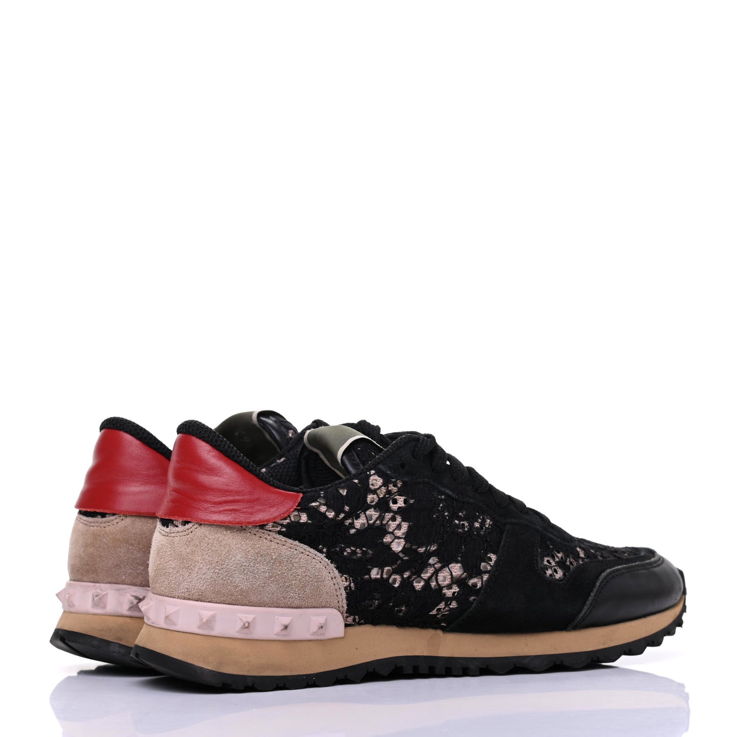 Macrame Lace Suede Womens Rockrunner Sneakers 36.5 Black