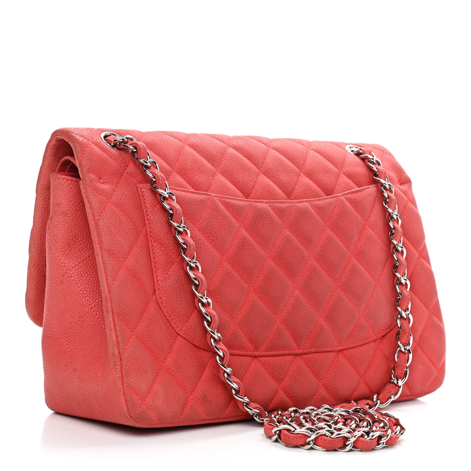 Chanel Iridescent Caviar Quilted Jumbo Double Flap Red 2 of 17