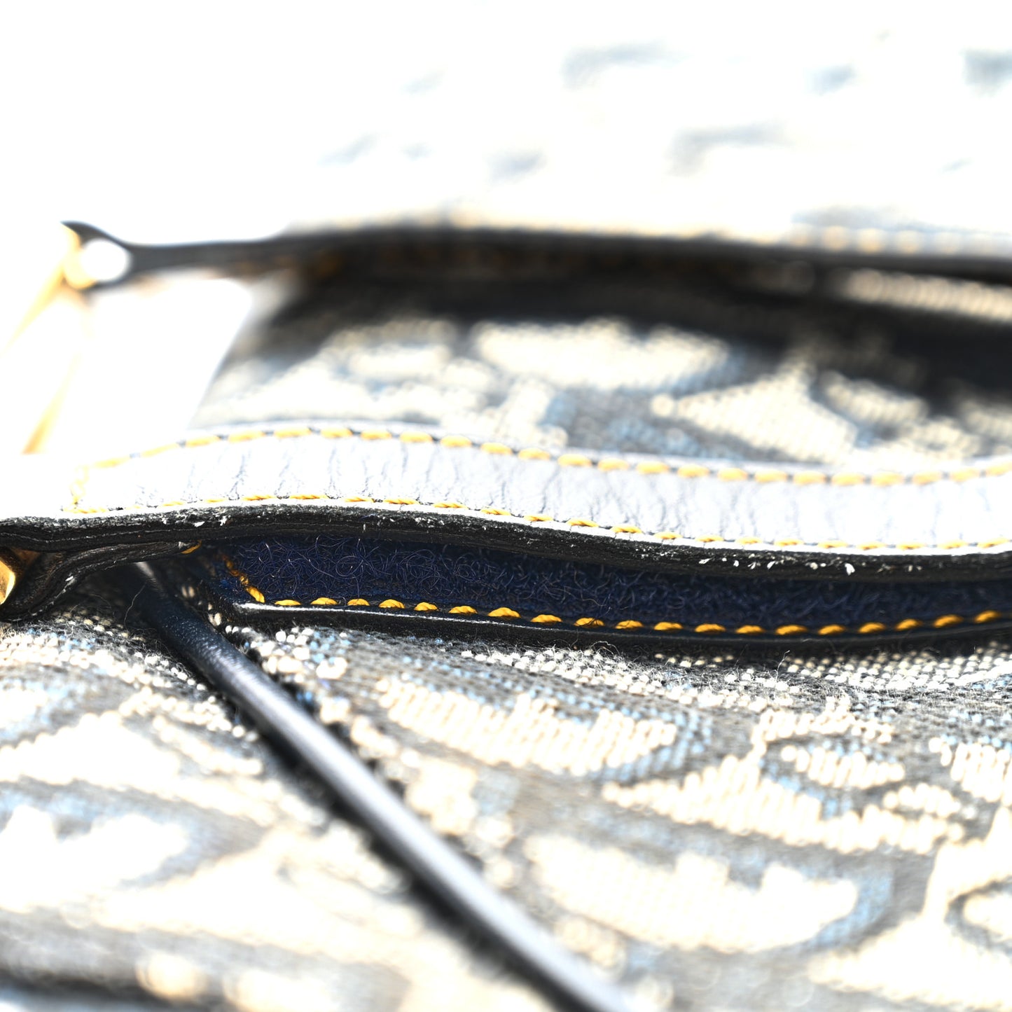 Monogram Double Saddle Bag Navy Blue