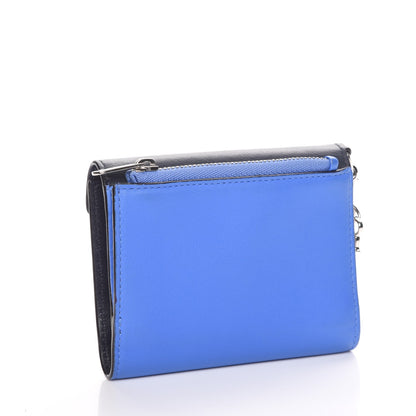 Christian Dior Bullcalf Diorissimo Medium Envelope Wallet Black Blue 3 of 7
