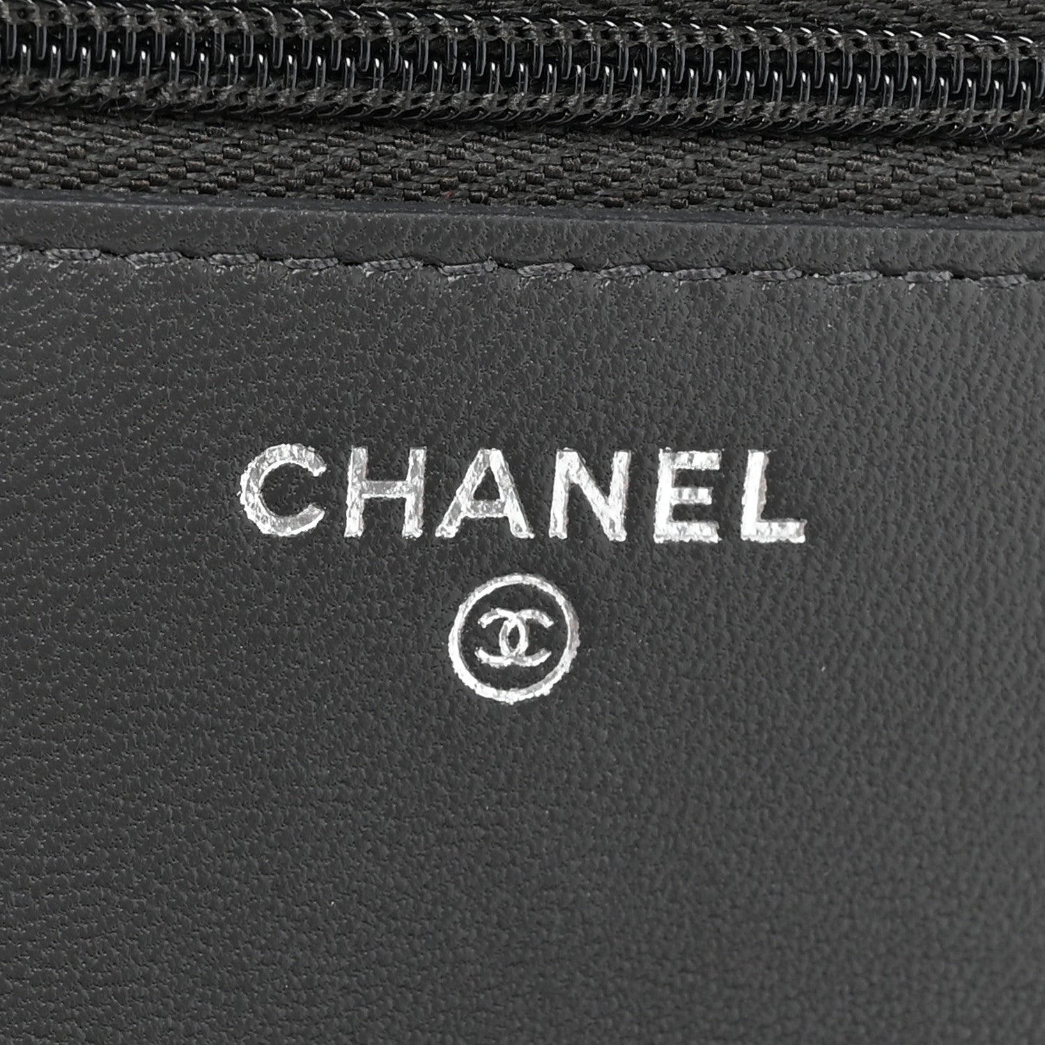 Chanel Lambskin Quilted Wallet On Chain WOC Grey 7 of 13