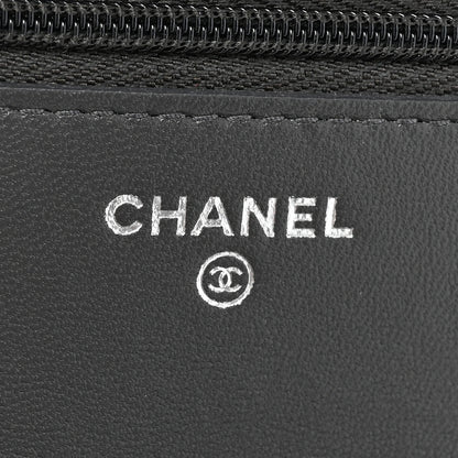 Chanel Lambskin Quilted Wallet On Chain WOC Grey 7 of 13