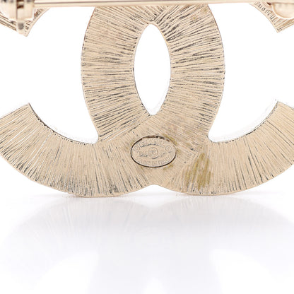 Chanel Metal Quilted CC Brooch Silver Gold 4 of 7