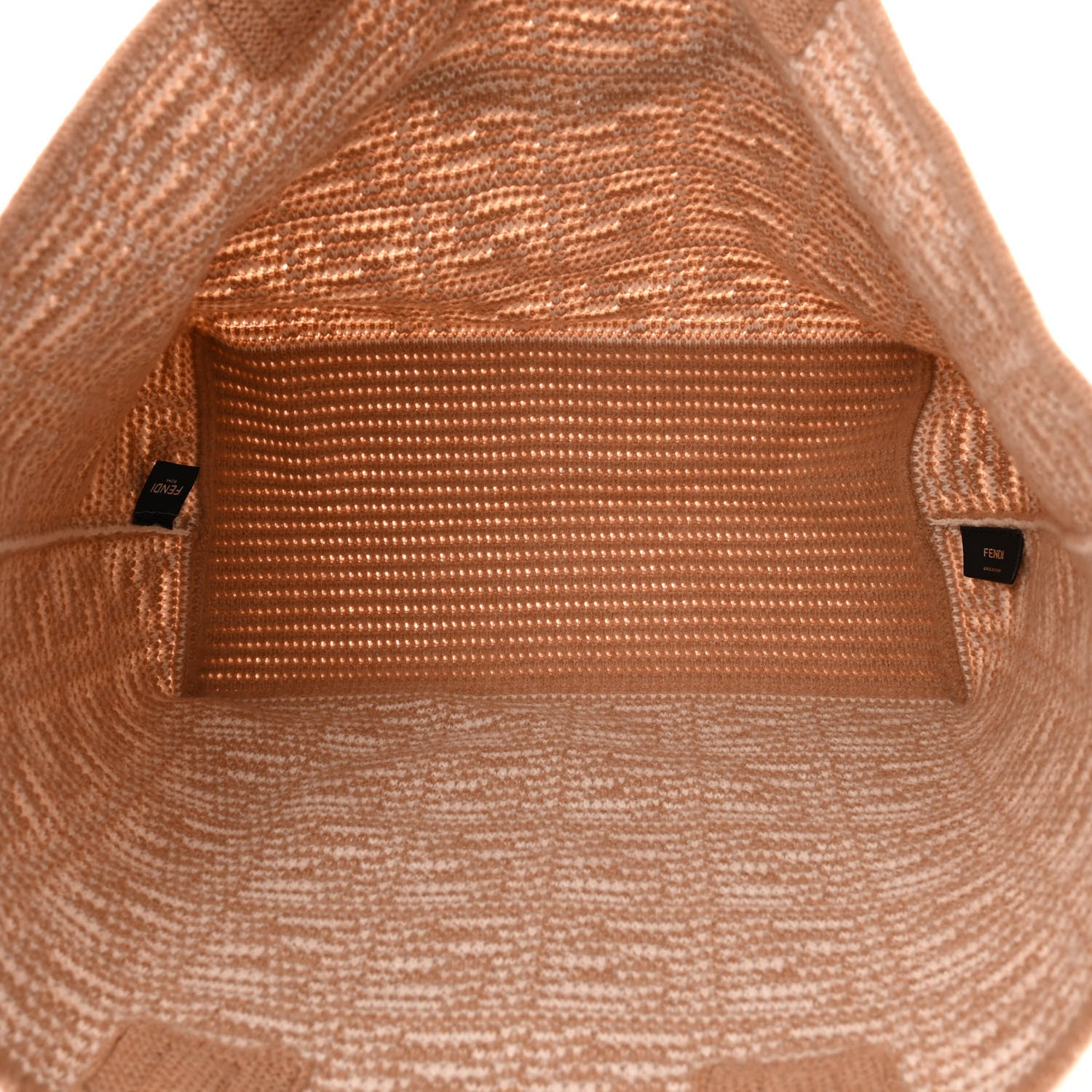 Fendi Cashmere Knit FF Large Shopper Tote Cammello 1458490