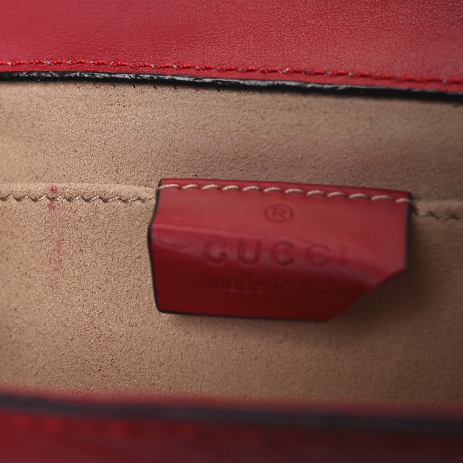 Gucci Guccissima Small Padlock Shoulder Bag Hibiscus Red 11 of 17