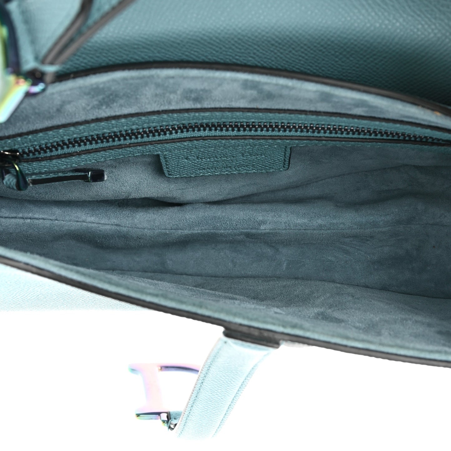 Grained Calfskin Saddle Bag Azure Blue